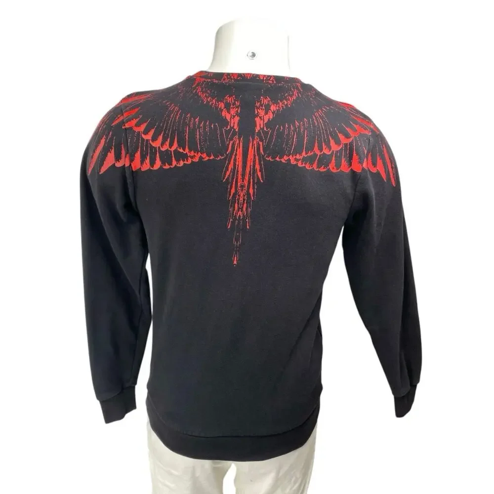 Marcelo Burlon Men's Black Red Icon Wing Long Sleeve Sweatshirt Sweater Top XXS